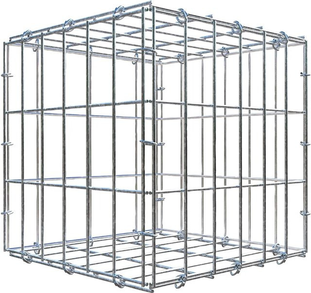 Gabiona C-Ring-Gabione aus Draht in Silbergrau, B/T/H: 30 x 30 x 30 cm, Maschenweite 5 x 10 cm - Bild 1