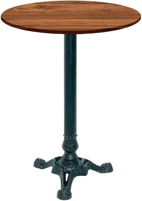 RestooTab Bistrotisch rund in Eiche und Wenge mit schwarzem Gestell, Durchmesser: 60 cm, Höhe: 113 cm - Bild 1