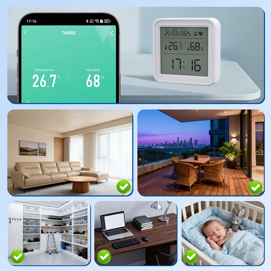 Tuya Zigbee Temperatur- und Feuchtigkeitssensor in Weiß mit Smart Life Integration für Alexa und Google Home - Bild 3
