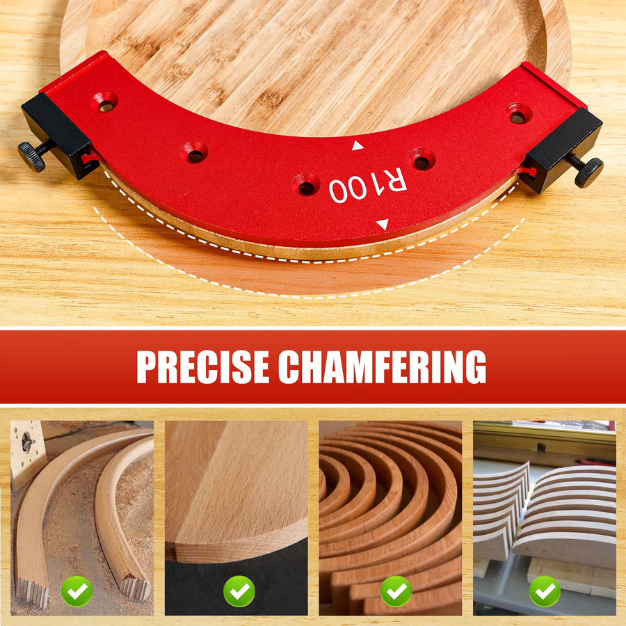 Toorise Runde Ecke Radius Vorlage aus Aluminiumlegierung in Rot für Positionierung und Jig-Hilfswerkzeug - Bild 4