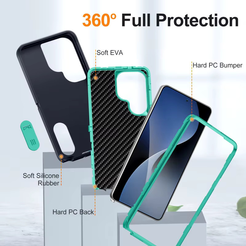 Stoßfeste Hartschalen-Handyhülle von szHAIyu für Samsung Galaxy S26 Ultra, S25 Edge, S24, S23 FE, S22 Plus, A15, A06, A16, A36, A56, A26, A17 in Grau - Bild 3