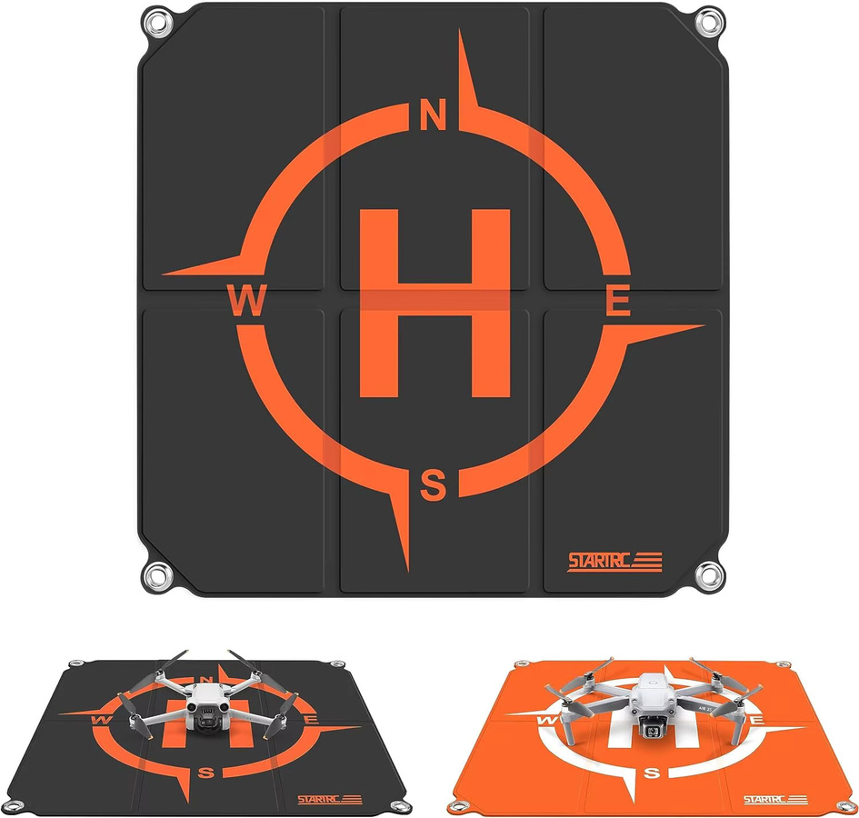 STARTRC Drohnen-Landeplattform für DJI Neo 2, Mini 5 Pro, Mini 4K, Mini 4 Pro, 3, Avata 2/360 und Air 3S, faltbar, Schwarz-Orange, Durchmesser: 55 cm - Bild 7
