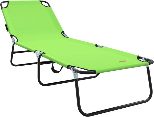 vidaXL Klappliege Grün aus UV-beständigem 600D Oxford-Gewebe und Metall mit Armlehnen - Bild 1