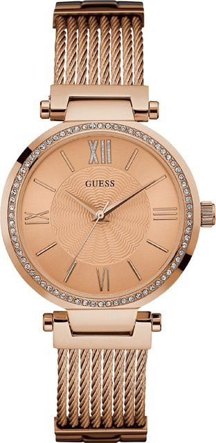 Guess Armbanduhr, Roségold, Edelstahl, Diamantbesetzt, Quarz, 36 mm, Damen - Bild 1
