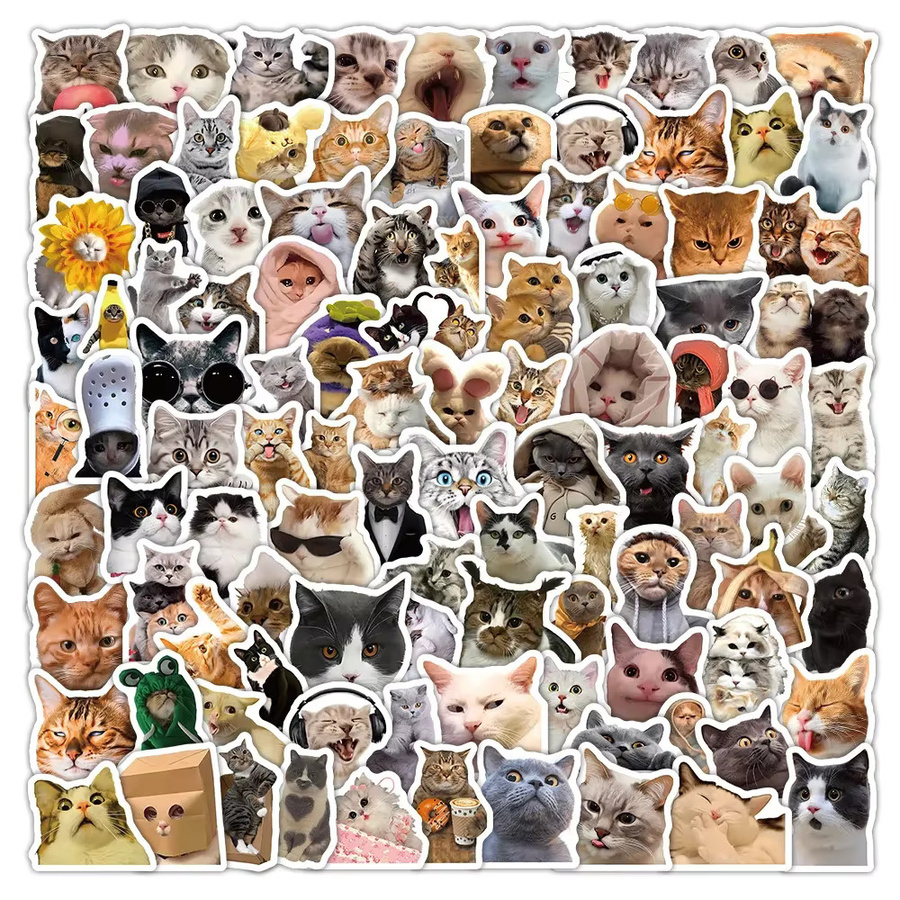 104-teiliges Set lustige Goofy-Katzen-Aufkleber in Multicolour von RecordingYourLife Store für DIY-Tagebücher, Handyhüllen und Wasserflaschen - Bild 2