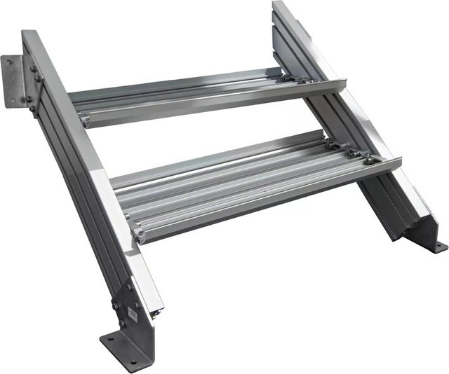 Treba Außentreppe Alaska 3 aus Aluminium mit 2 Stufenwannen in Silber, Breite: 100 cm, Tiefe: 30,7 cm - Bild 1