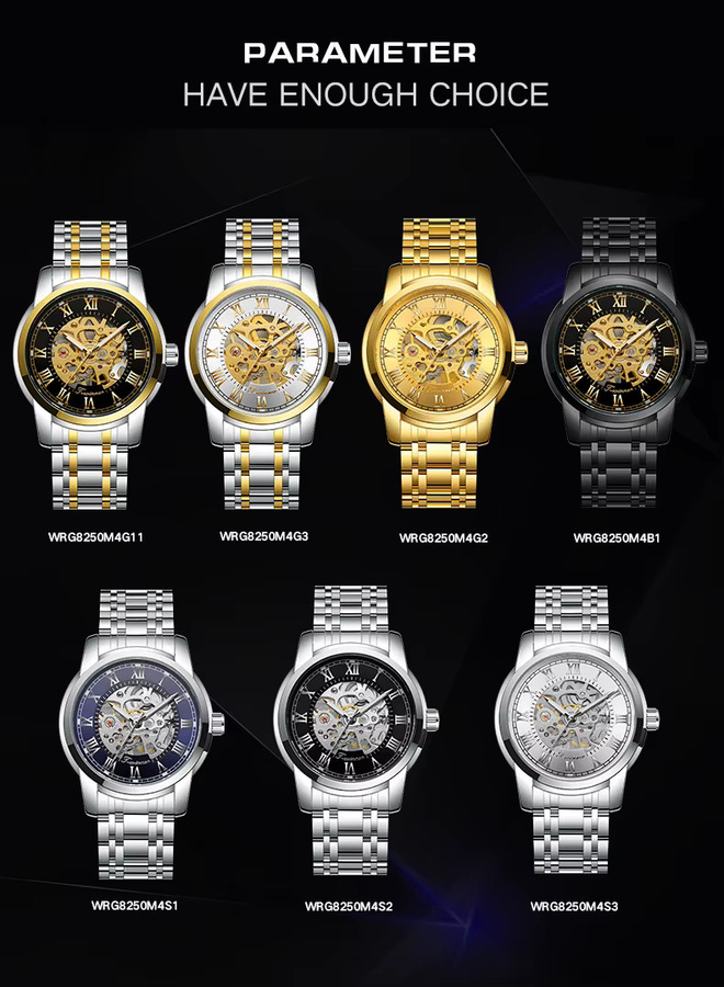 WINNER Armbanduhr, Automatik, Edelstahl, Gold, Herren, Leuchtzeiger - Bild 5