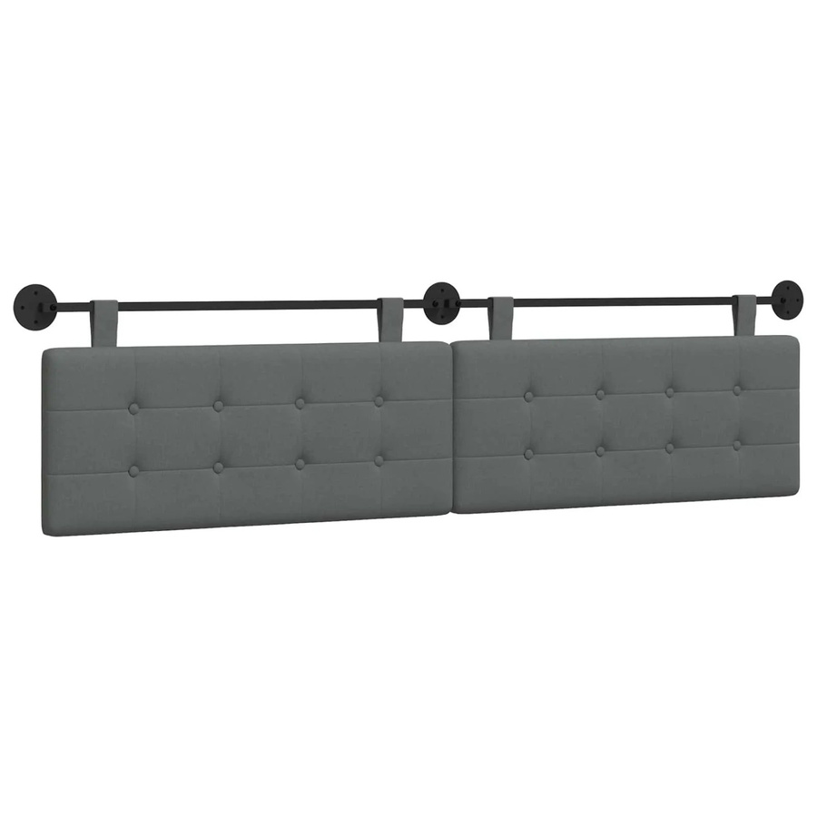 vidaXL Wandmontiertes Polsterpaneel aus Stoff in Dunkelgrau, B/H/T: 210 x 55 x 5 cm - Bild 2