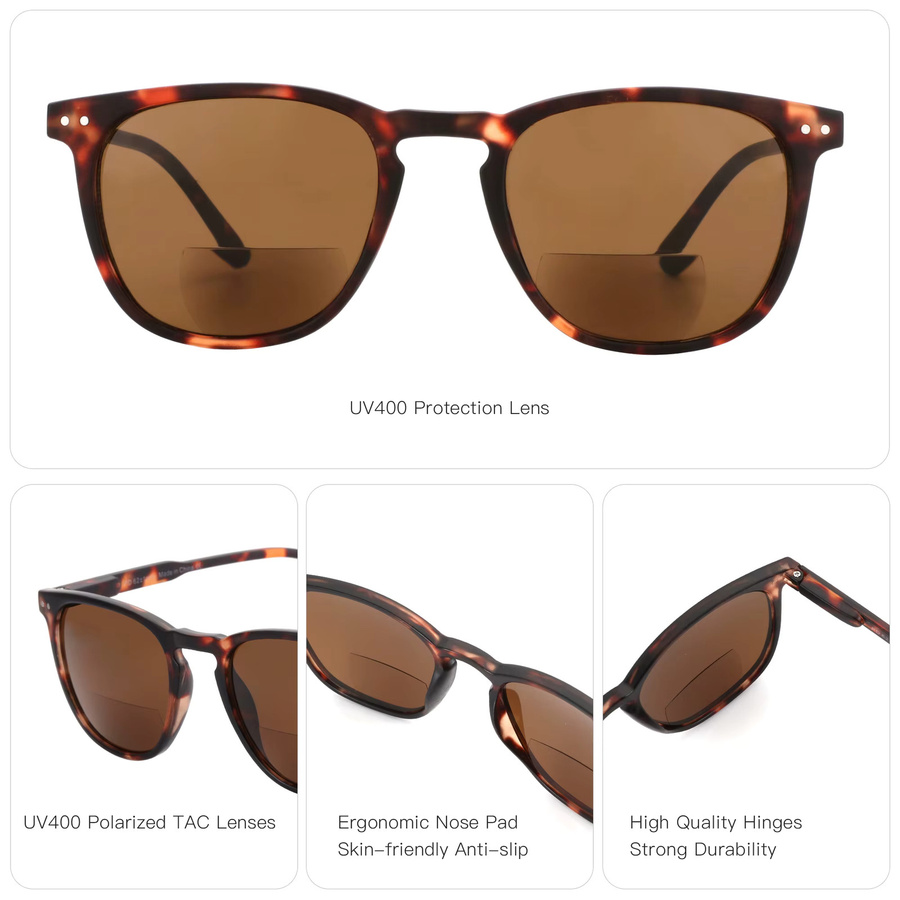 ZENOTTIC Sonnenbrille, quadratisch, Vollrand, Kunststoff, braun, Unisex - Bild 2