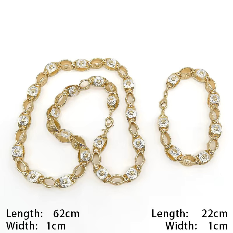 HIPUNK Schmuckset, Halskette, Armband, Gold, Zirkonia, Herren - Bild 2