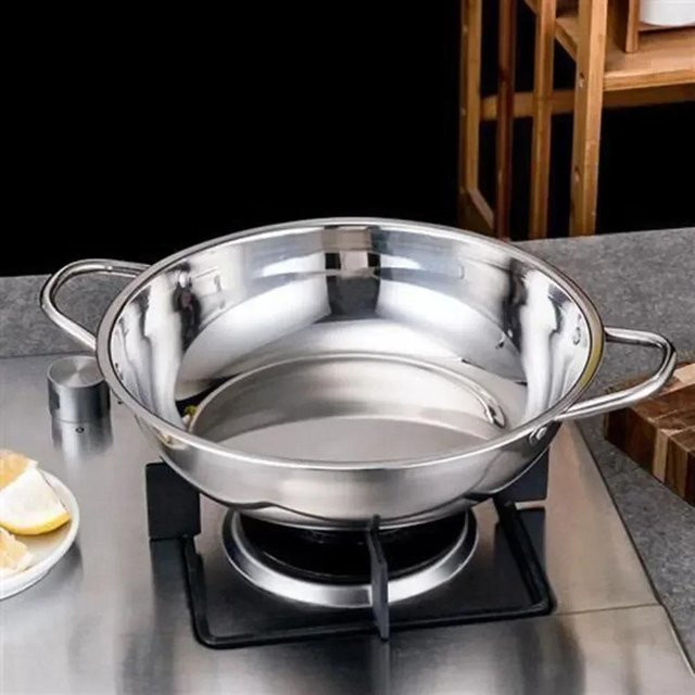 Yiran Furniture Edelstahl Kochtopf mit Doppel-Ohr für Suppe und Küche, Farbe: Weiß - Bild 1