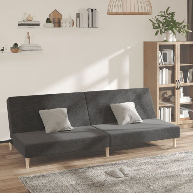 Vidaxl 2-Sitzer Schlafsofa in Grau mit Stoffbezug im skandinavischen Design - Bild 1