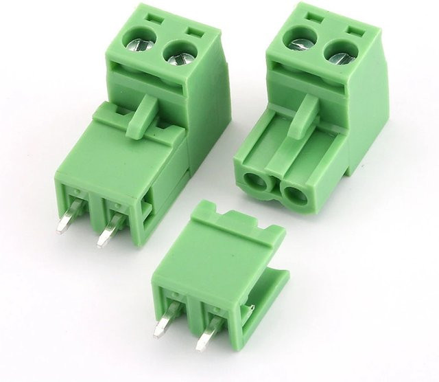 10 Sets ELECAPITAL HT5.08 2-Pin-Anschlussstecker mit geradem Stift, grün, 5,08mm Rastermaß, 300V 10A PCB-Schraubklemmenblock - Bild 1