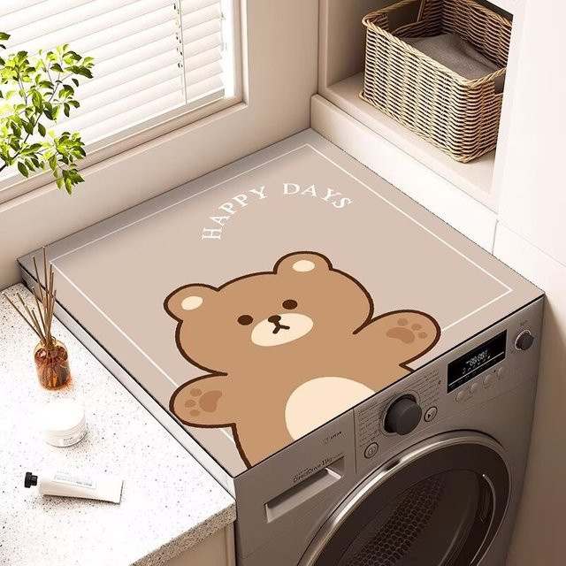 Roller Staubschutz Pad in Beige als saugfähige Abdeckung für Waschmaschine, Kühlschrank oder Nachttisch, B/T/H: 50 x 50 x 50 cm - Bild 1