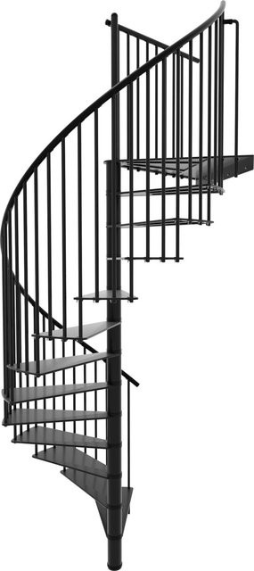 Minka Spindeltreppe Portofino aus Stahl in Schwarz für eine Raumhöhe bis 300 cm mit einer Höhe von 160 cm - Bild 1