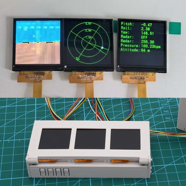 SHUAICHI Simulations-Attitüdenindikator-Sensormodul RC-Modell Ultraschallradar Kombinations-Kit DIY-Teile, Kunststoff - Bild 1