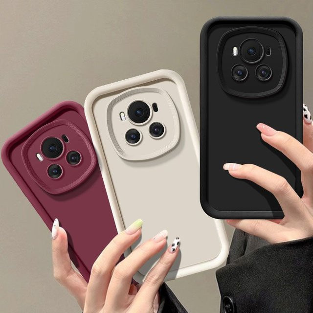 Honor Magic 6 Pro Handyhülle Luxus Candy Matte Soft Cover Anti-Fall-Prävention in Schwarz - Bild 1