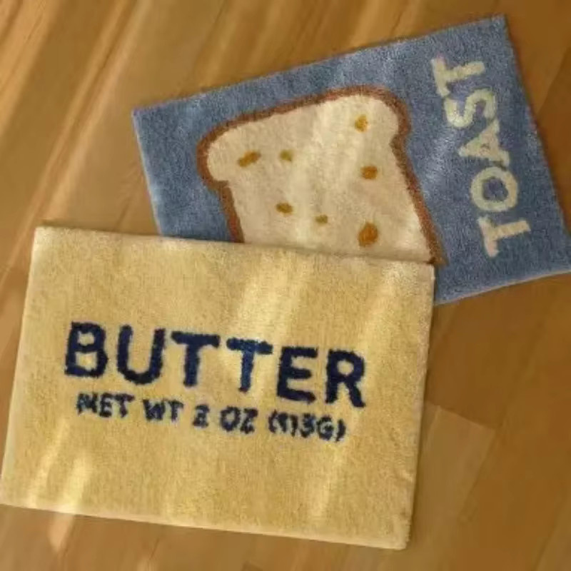 VIKAMA Toast-Brot-Teppich aus Polyester für Badezimmer, Eingangsbereich und Wohnzimmer - Bild 1