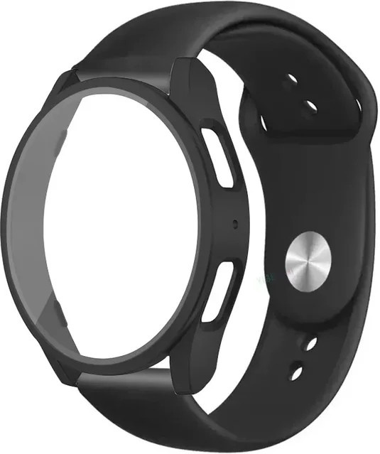 Samsung Galaxy Watch Zubehör-Set, Silikonband, Displayschutzhülle, Schwarz, Unisex - Bild 1