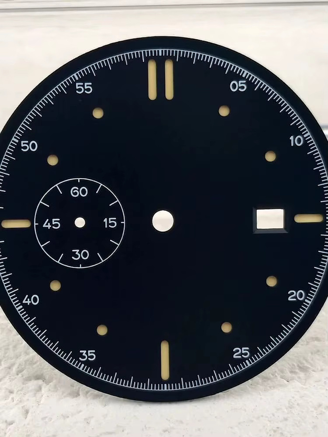 OUMASHI Uhrenzifferblatt, 36 mm, doppelstöckiges Sandwich-Zifferblatt, schwarz, grün leuchtend, Unisex - Bild 3