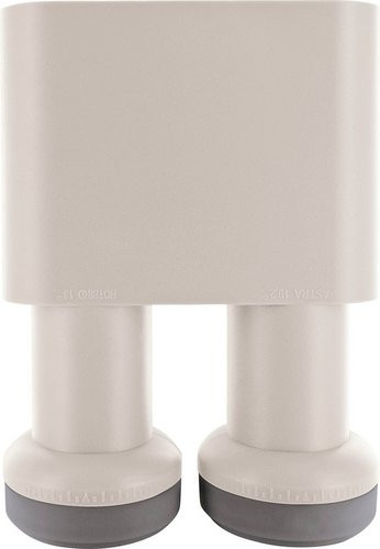 Schwaiger Universal Monoblock Twin-LNB mit Wetterschutzabdeckung in Grau und Weiß - Bild 1