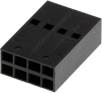 Molex Buchsengehäuse-Kabel Schwarz, 8 Pol, Rastermaß: 2.54mm, 901430008 - Bild 1