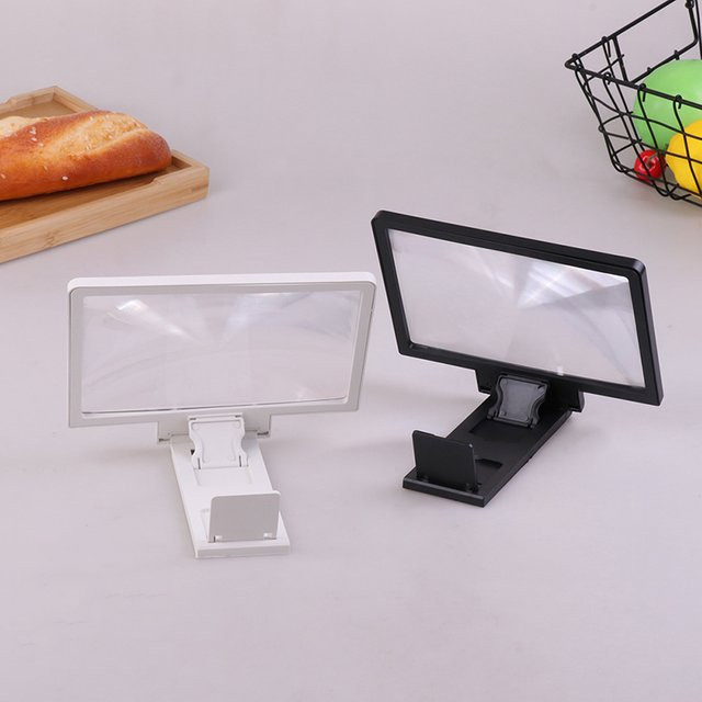 3D-Handy-Bildschirmlupe HD-Video-Verstärker mit Standhalterung für Smartphones in Schwarz oder Weiß - Bild 1