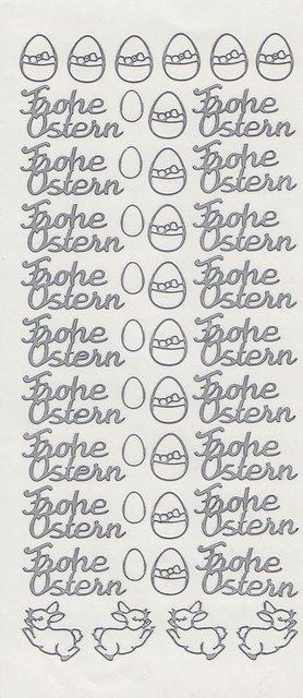 Reliefsticker Ostern in Silber - Bild 1