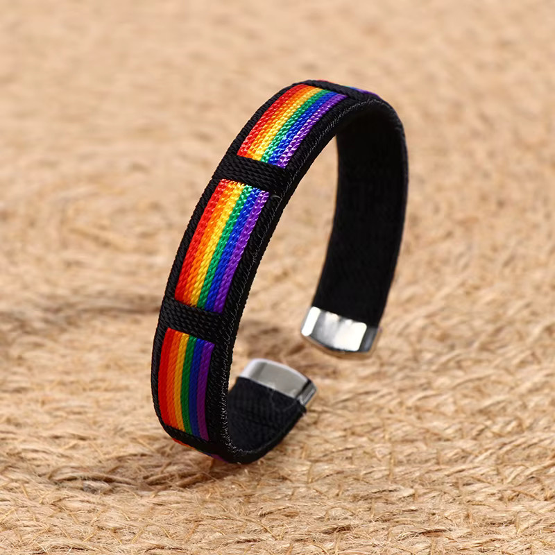 Velishy Armband Regenbogen String, Offene Manschette, Unisex - Bild 2