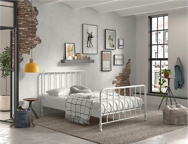 Jugendbett BRONXX von vipack aus Metall in Weiß matt, B/T: 140 x 200 cm - Bild 1