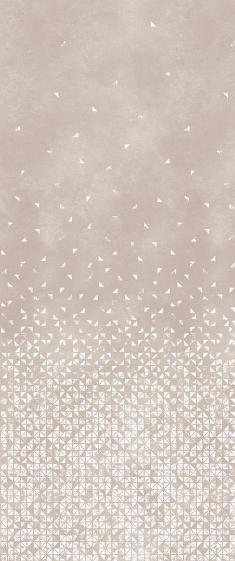 Isidore Leroy Wandbild Tangram Terracotta Blanc Panel B in Weiß und Beige mit geometrischem und floralem Design aus Vlies - Bild 1