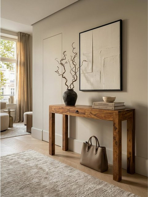 Konsolentisch MUMBAI aus Massivholz im Landhausstil von KADIMA DESIGN, Braun, B/T/H: 120 x 40 x 70 cm - Bild 1