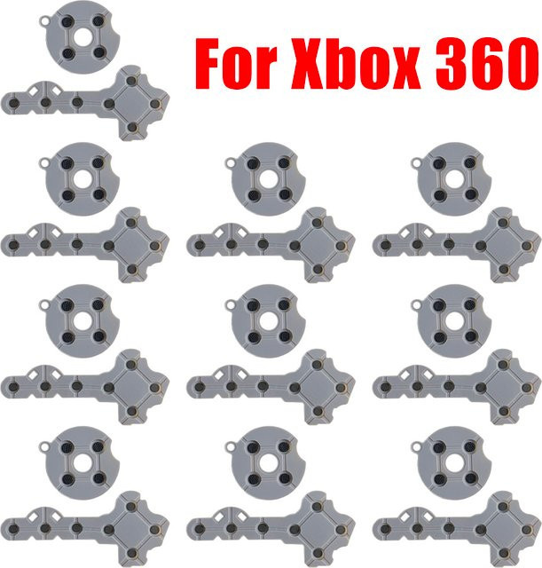 Microsoft Leitfähige Silikon-Pads für Xbox 360 Wireless Controller zur Reparatur von D-Pad und Tasten in Grau - Bild 1