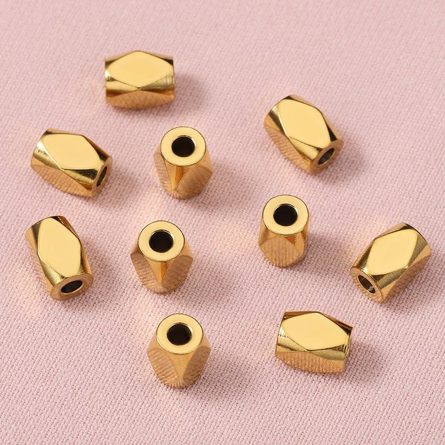 MOONMADE Spacer Perlen, Edelstahl, Gold, Geometrisch, Charms Anhänger, Unisex - Bild 1