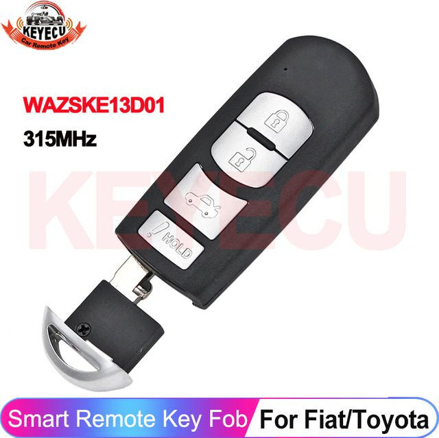 KEYECU WAZSKE13D01 Smart Remote Key Fob 315 MHz mit 4 Tasten in Schwarz für Fiat 124 Spider 2017-2020, Toyota Yaris IA/R und Scion iA 2016 - Bild 1