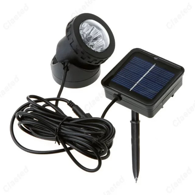 Claeted Solar Unterwasser LED Projektionslicht mit Dual-Kopf für Garten und Landschaftsdekoration in Schwarz - Bild 1