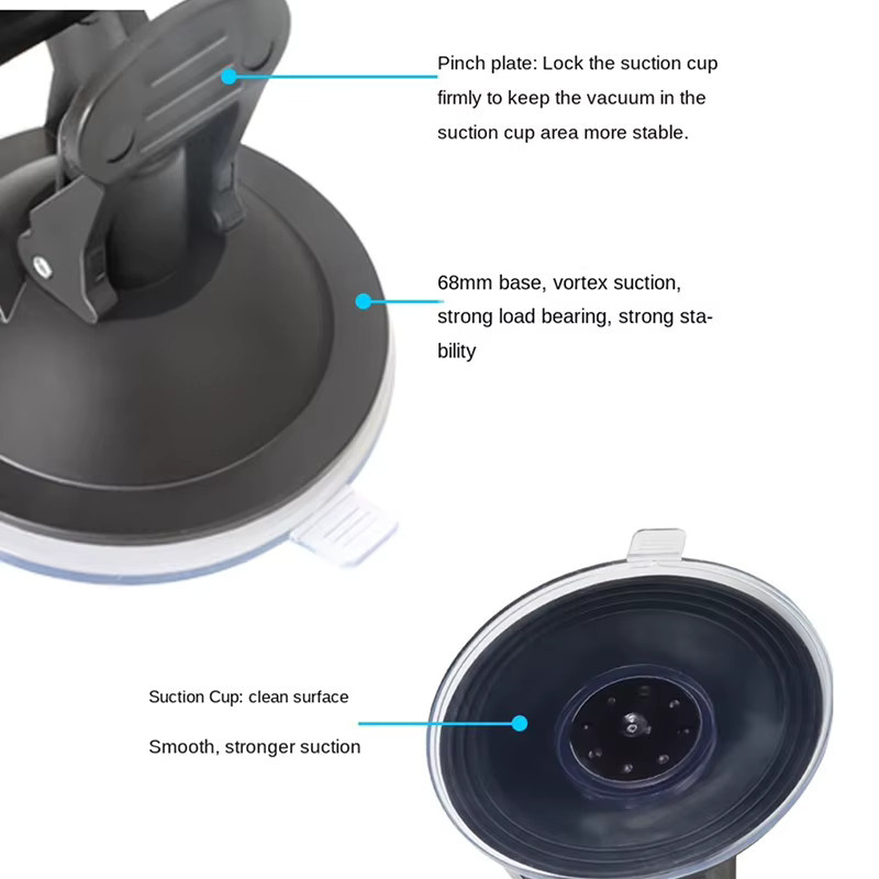 Gmarty Universal Mini Saugnapfhalterung für Auto GPS und DV DVR Kameras in Schwarz - Bild 4