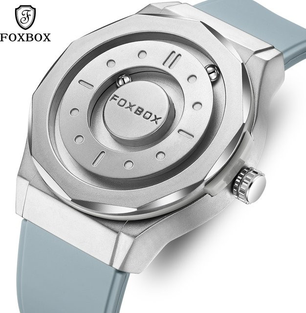 FOXBOX Armbanduhr, Quarz, Edelstahl, Silber, Herren - Bild 1