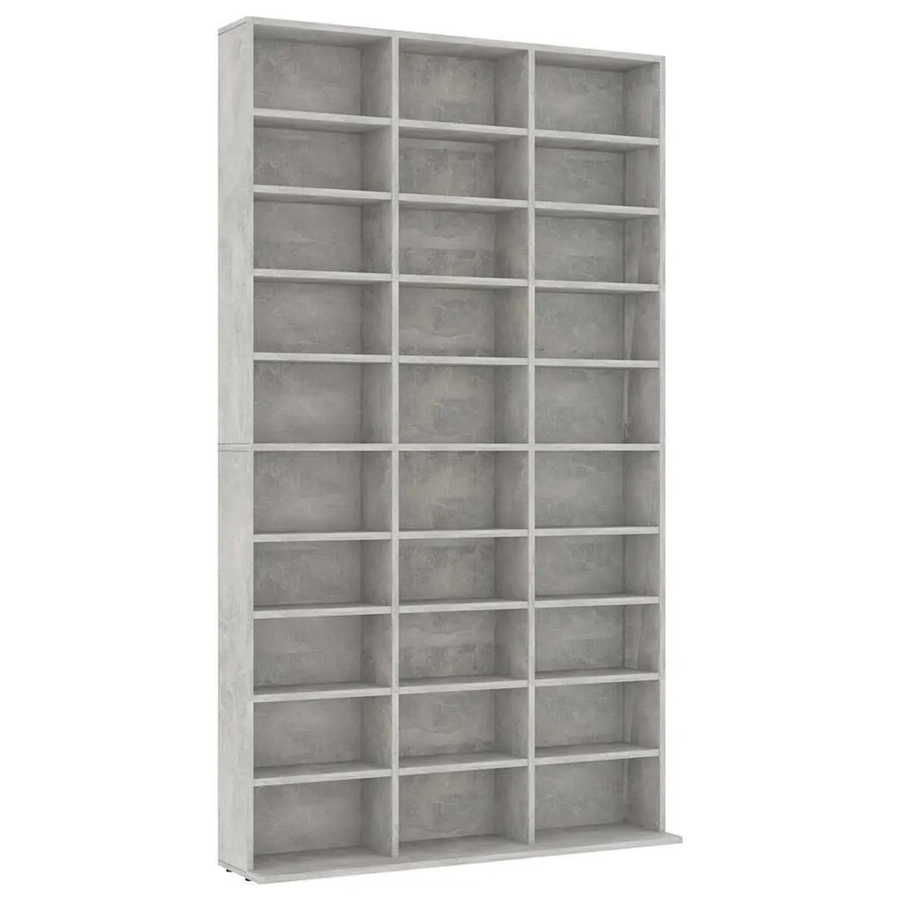 vidaXL CD-Schrank aus Holzwerkstoff in Betongrau, B/T/H: 102 x 16 x 177,5 cm - Bild 2