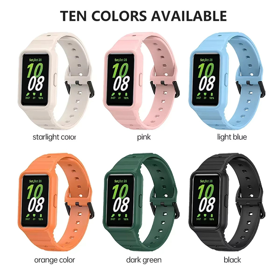 CAOWTAN Uhrenarmband Silikon, Schwarz, Unisex, für Samsung Galaxy Fit 3 - Bild 2