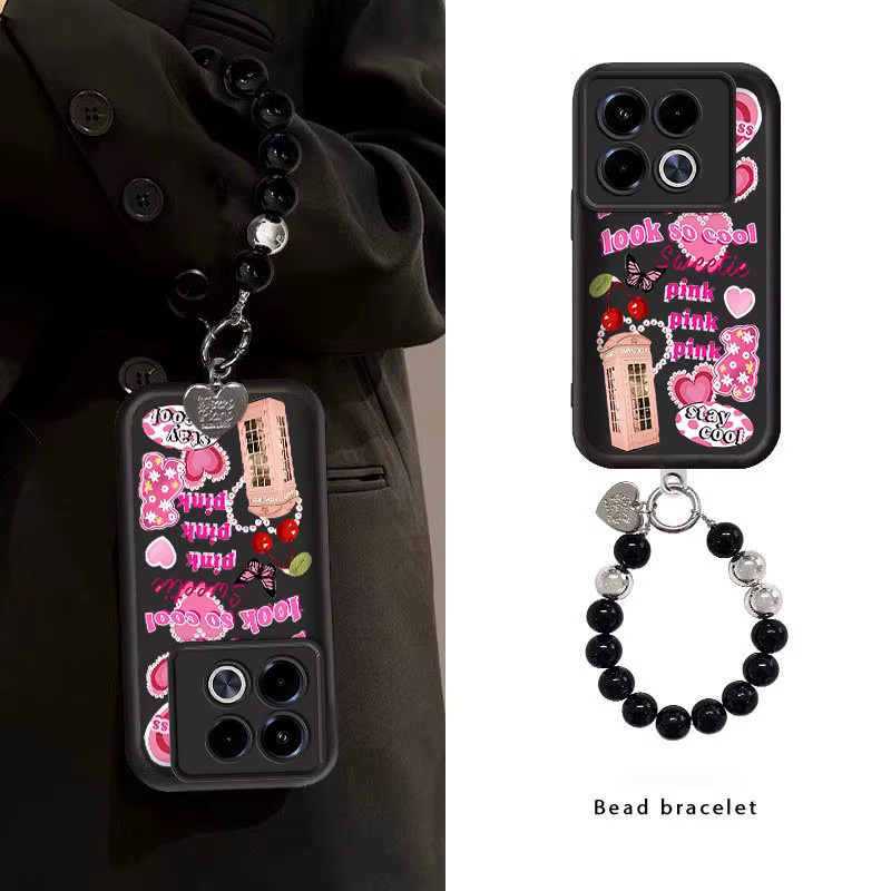 Sky Eye Silikon Handyhülle mit Schmetterlings-Lanyard für Infinix Note 40 Pro 50 Pro 50i 60 in Schwarz und Multicolour - Bild 2