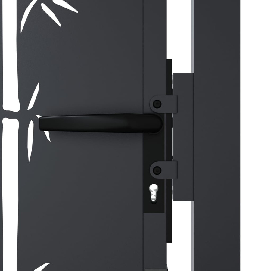 vidaXL Gartentor aus Stahl in Anthrazit mit Bambus-Design, B: 105 cm, H: 130 cm - Bild 5