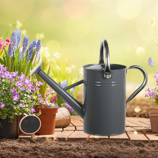 Moonice Gießkanne für Pflanzen in Grau mit ergonomischem Griff und feinem Ausguss, 5 Liter - Bild 1