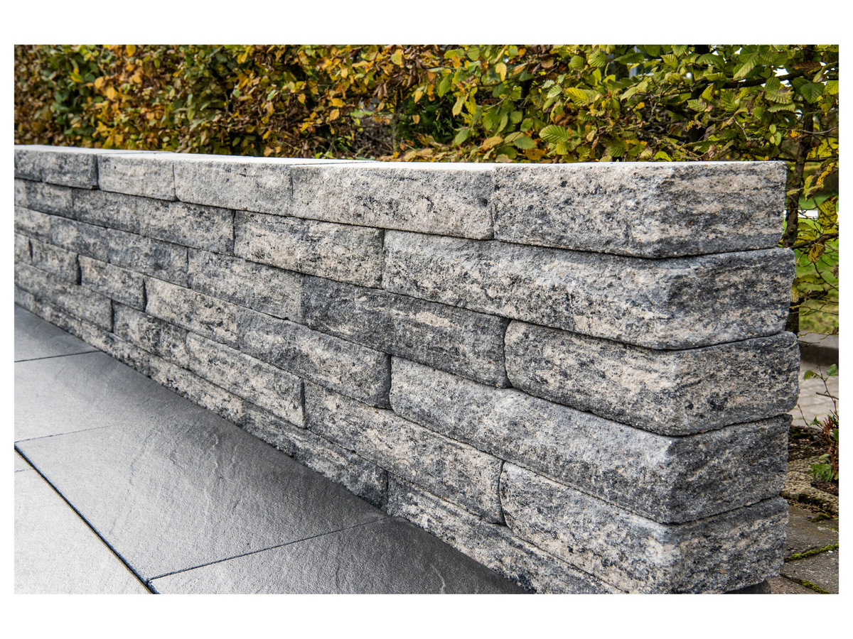 DIEPHAUS Mauer Marbella-Maxi Normalstein in Weiß-Schwarz, B/T/H: 60 x 20 x 10 cm - Bild 2
