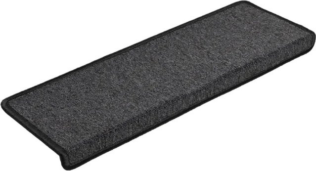 VidaXL Teppich-Treppenstufen 15 Stück, Anthrazit, B/T/H: 65 x 21 x 3,5 cm, selbstklebend und rutschfest - Bild 1