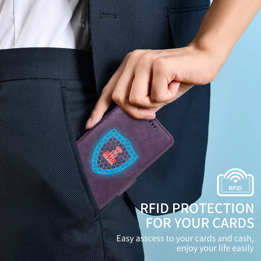 Realme Brieftaschen-Handyhülle aus Leder mit RFID-Blockierung und Anti-Diebstahl-Funktion in Braun - Bild 4
