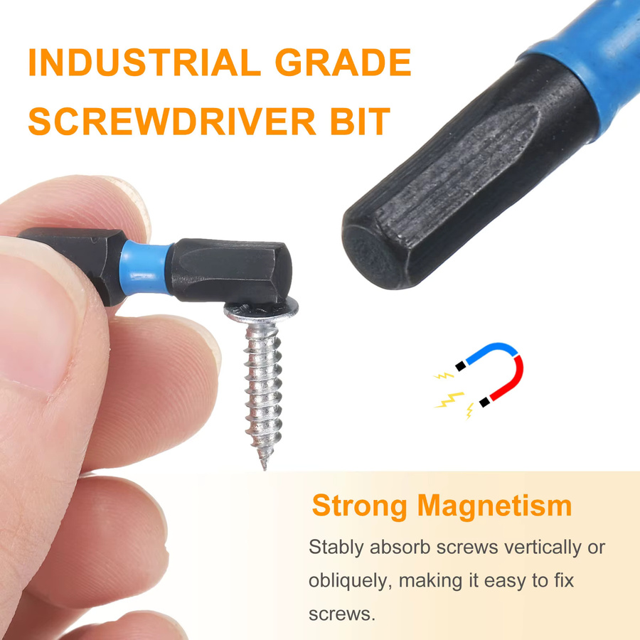 UXCELL Magnetische Sechskant-Schraubendreher-Bits im Set, 1/4 Zoll Sechskantschaft, Länge: 25 mm, Farbe: Schwarz - Bild 2