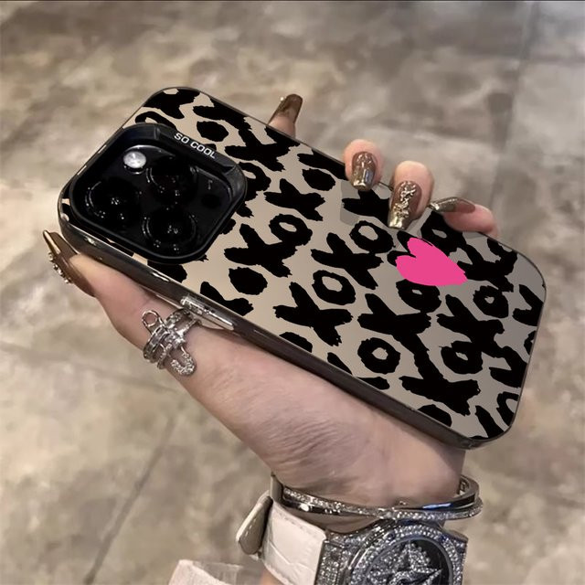 XOXO Stoßfeste Handyhülle mit Leopardenmuster für iPhone Modelle in Multicolour - Bild 1
