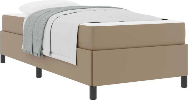 vidaXL Bettrahmen mit Matratze in Cappuccino Braun aus Stoff, B/T/H: 100 x 200 x 203 cm - Bild 1