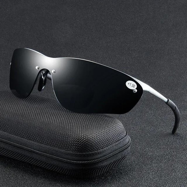 Yiran glasses Multifokale Sonnenbrille, randlos, Metall, black - Bild 1